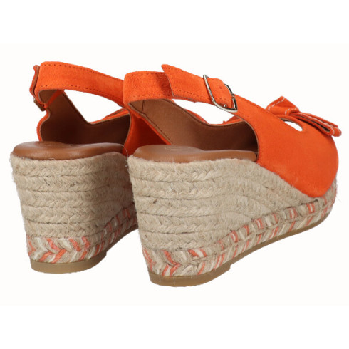 viguera Alpargata Peep Toes Cuña Media Naranja Envío gratis