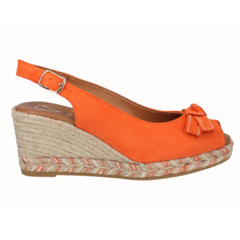 viguera Alpargata Peep Toes Cuña Media Naranja Envío gratis