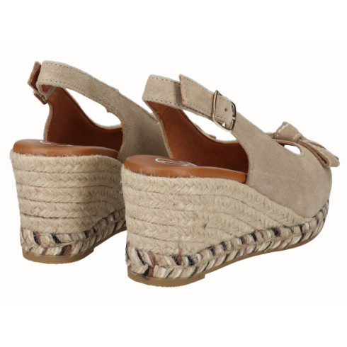 viguera Alpargata Peep Toes Cuña Media Beig Envío gratis