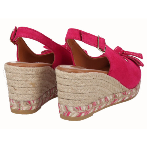 viguera Alpargata Peep Toes Cuña Media Fuxia Últimos 3 días