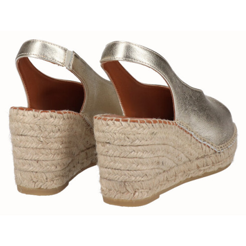 viguera Alpargata Peep Toes Cuña Media Oro COMPRAR AHORA