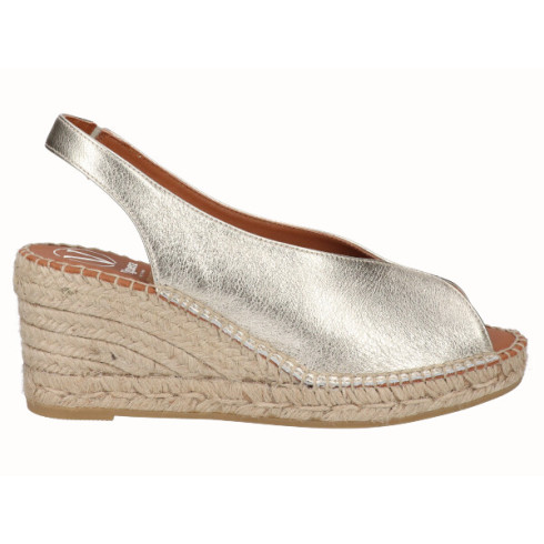 viguera Alpargata Peep Toes Cuña Media Oro COMPRAR AHORA