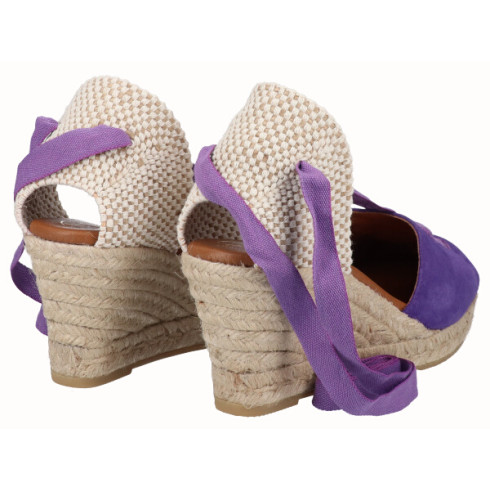 viguera Alpargata Cuña Media Yute Cintas Morado Descuentos del mes