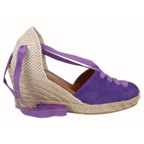viguera Alpargata Cuña Media Yute Cintas Morado Descuentos del mes