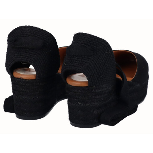 viguera Alpargata Plataforma Yute Negro Cintas Oferta exclusiva