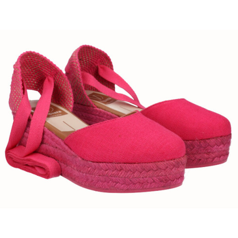 viguera Alpargata Plataforma Yute Fuxia Cintas Rebajas de fin de temporada