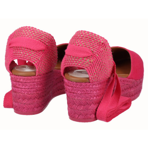 viguera Alpargata Plataforma Yute Fuxia Cintas Rebajas de fin de temporada