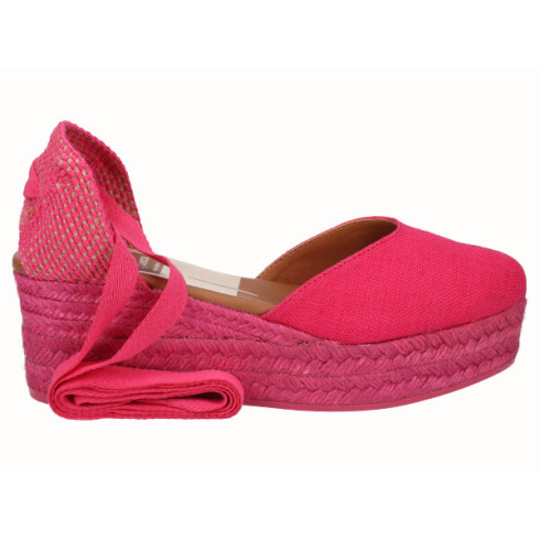 viguera Alpargata Plataforma Yute Fuxia Cintas Rebajas de fin de temporada