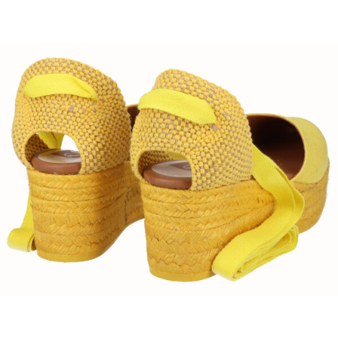 viguera Alpargata Plataforma Yute Amarillo Cintas Precio ultrabajo