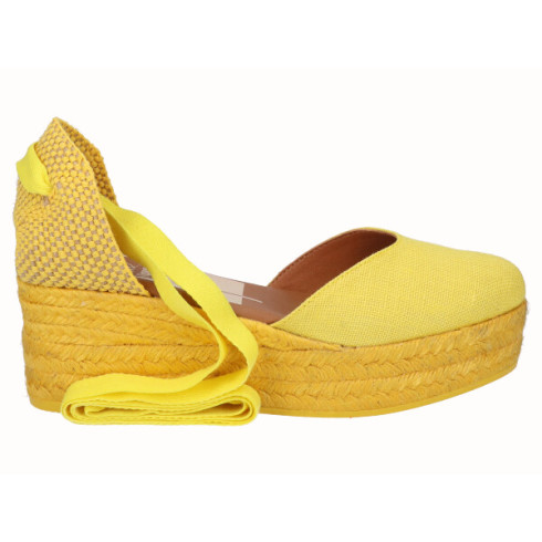 viguera Alpargata Plataforma Yute Amarillo Cintas Precio ultrabajo