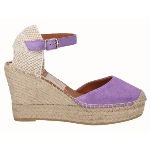 viguera Alpargata Valenciana Cuña Alta Yute Lila Outlet online