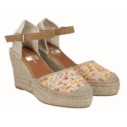 viguera Alpargata Valenciana Cuña Alta Yute Multicolor Rebajas de fábrica