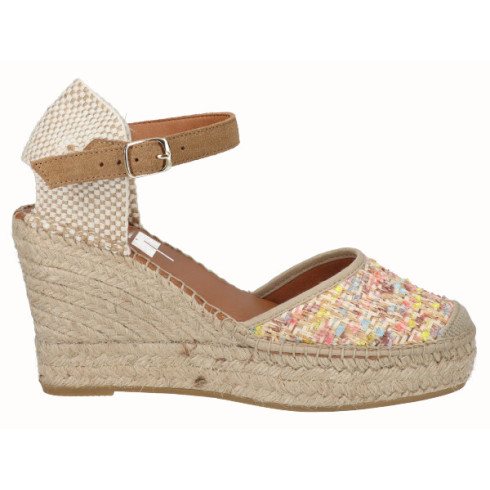viguera Alpargata Valenciana Cuña Alta Yute Multicolor Rebajas de fábrica