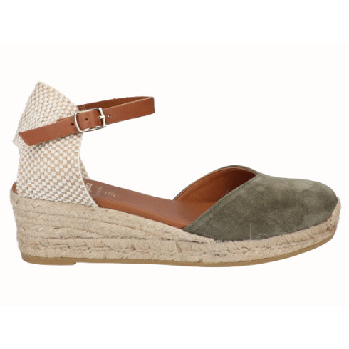 viguera Alpargata Valenciana Cuña Baja Yute Kaki Rebajas top