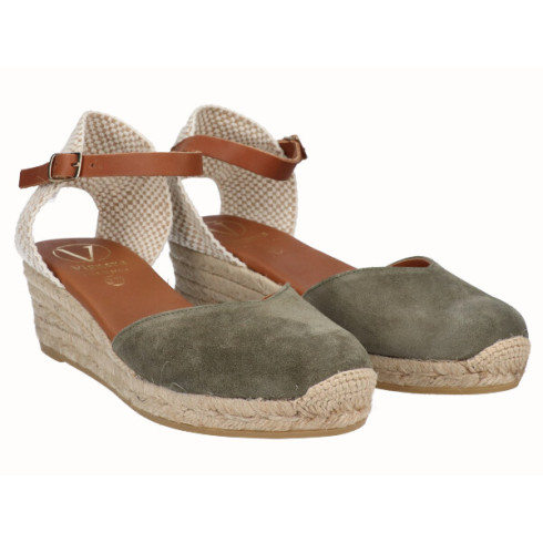 viguera Alpargata Valenciana Cuña Baja Yute Kaki Rebajas top