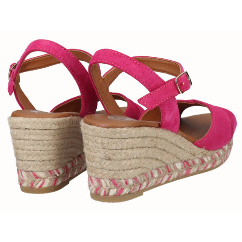 viguera Sandalia Cuña Media Yute Fuxia Precio de fábrica
