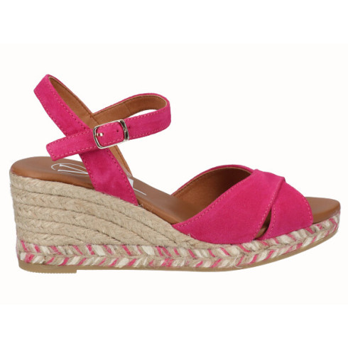 viguera Sandalia Cuña Media Yute Fuxia Precio de fábrica