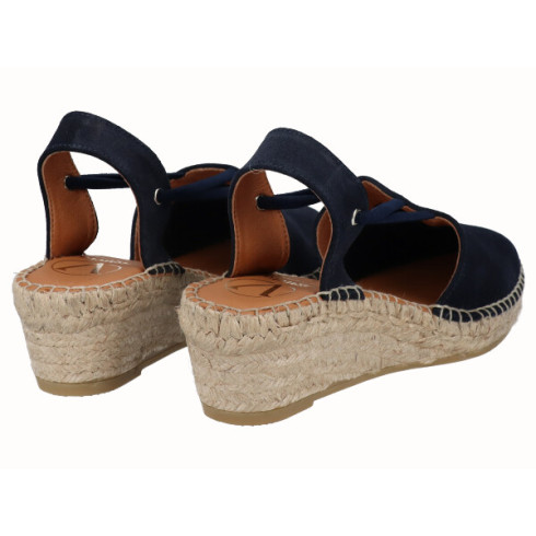 viguera Alpargata Cuña Media Yute Marino con Elásticos Oferta exclusiva