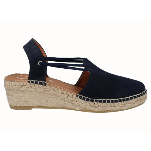 viguera Alpargata Cuña Media Yute Marino con Elásticos Oferta exclusiva