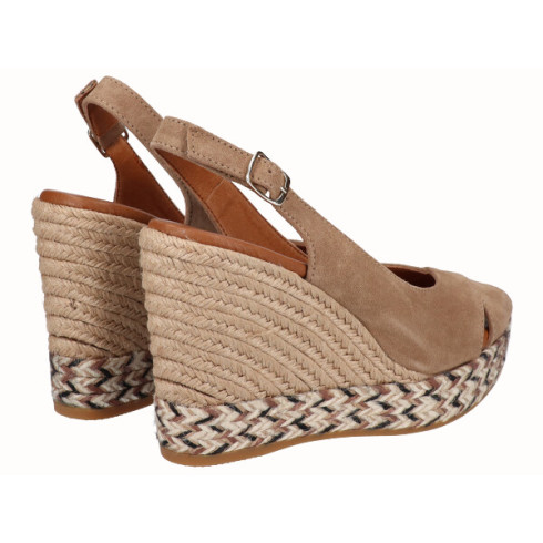 viguera Alpargata Peep Toes Cuña Alta Beig Ofertas