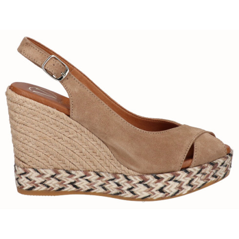 viguera Alpargata Peep Toes Cuña Alta Beig Ofertas