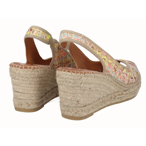 viguera Alpargata Peep Toes Cuña Media Yute Multi En oferta