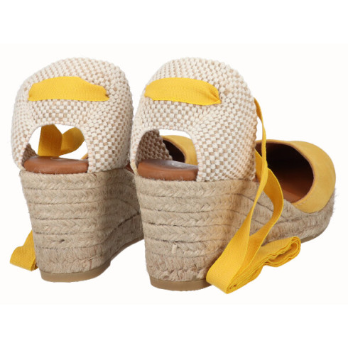 viguera Alpargata Cuña Media Yute Cintas Amarillo Tienda