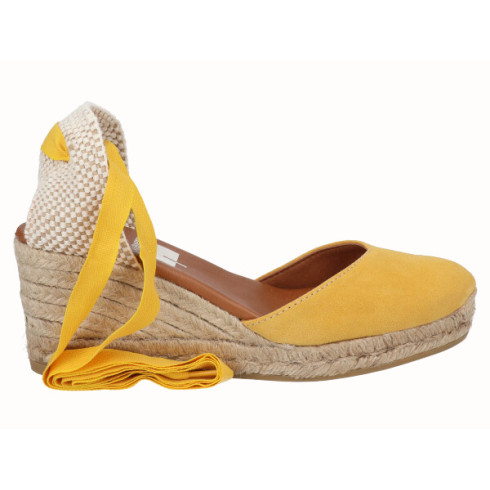 viguera Alpargata Cuña Media Yute Cintas Amarillo Tienda