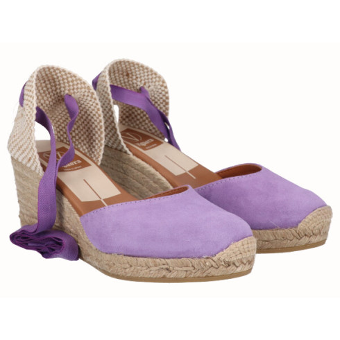 viguera Alpargata Cuña Media Yute Cintas Lila Rebajas online