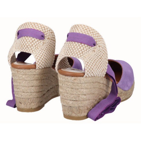 viguera Alpargata Cuña Media Yute Cintas Lila Rebajas online