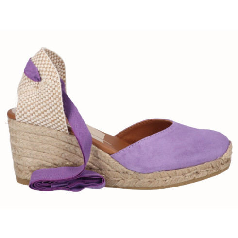 viguera Alpargata Cuña Media Yute Cintas Lila Rebajas online