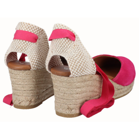 viguera Alpargata Cuña Media Yute Cintas Fuxia Rebajas top