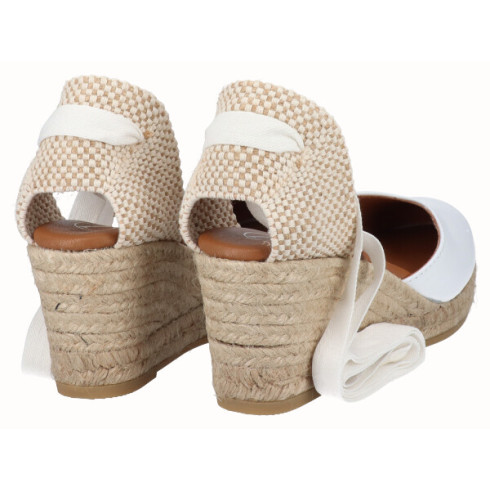 viguera Alpargata Cuña Media Yute Cintas Blanco Oferta especial