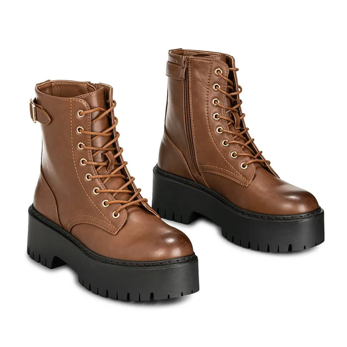 weide BOTINES PLATAFORMA MUJER CAMEL WEIDE CZY585 Descuento