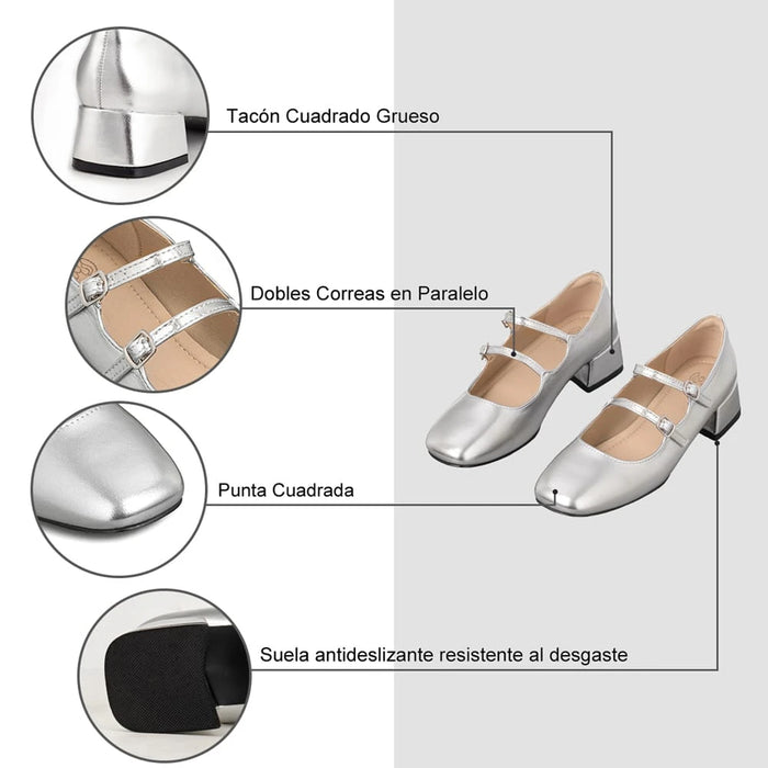 weide ZAPATOS MARY JANE MUJER PLATEADO WEIDE YL66 Rebajas top