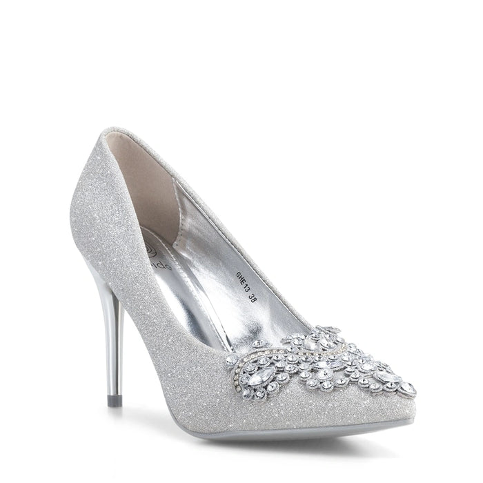 weide Zapatos Taco Mujer Javiera Plateado Weide Liquidación