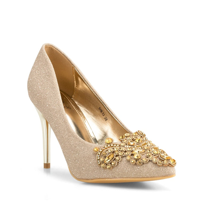 weide Zapatos Taco Mujer Javiera Dorado Weide Tienda de fábrica