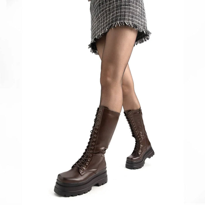 weide BOTAS PLATAFORMA MUJER MARRON WEIDE CZY579 Tienda de fábrica
