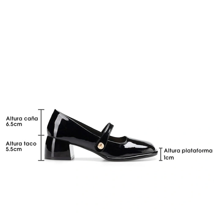 weide Zapatos Mary Jane Mujer Amelia Negro Weide YL56 Ventas relámpago