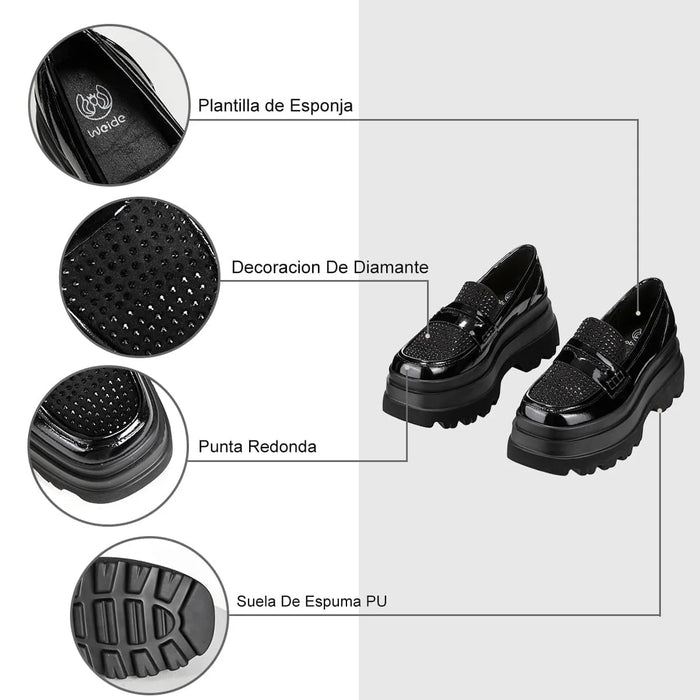 weide MOCASIN PLANO MUJER NEGRO WEIDE DH77 Libre de impuestos