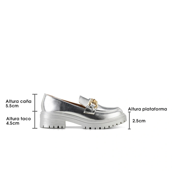 weide Mocasin Mujer Nieve Plateado Weide Últimos 2 días