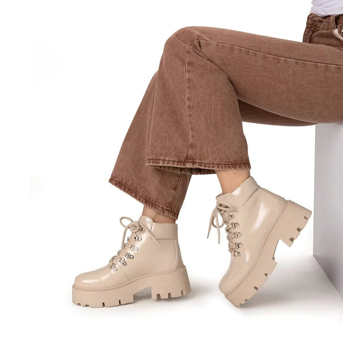 weide BOTINES PLATAFORMA MUJER BEIGE WEIDE DH56 Envío internacional gratuito