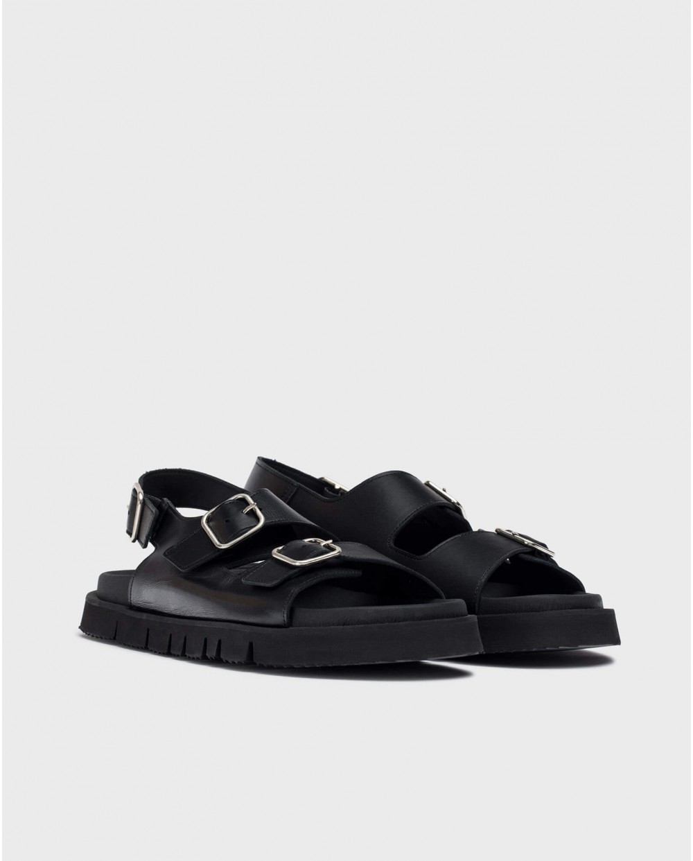 wonders Sandalias BIRK Negro Oferta exclusiva