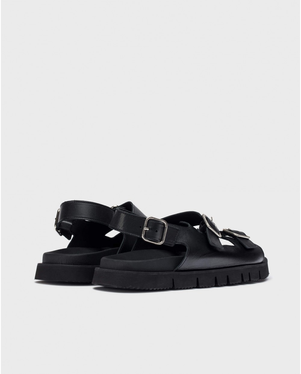 wonders Sandalias BIRK Negro Oferta exclusiva