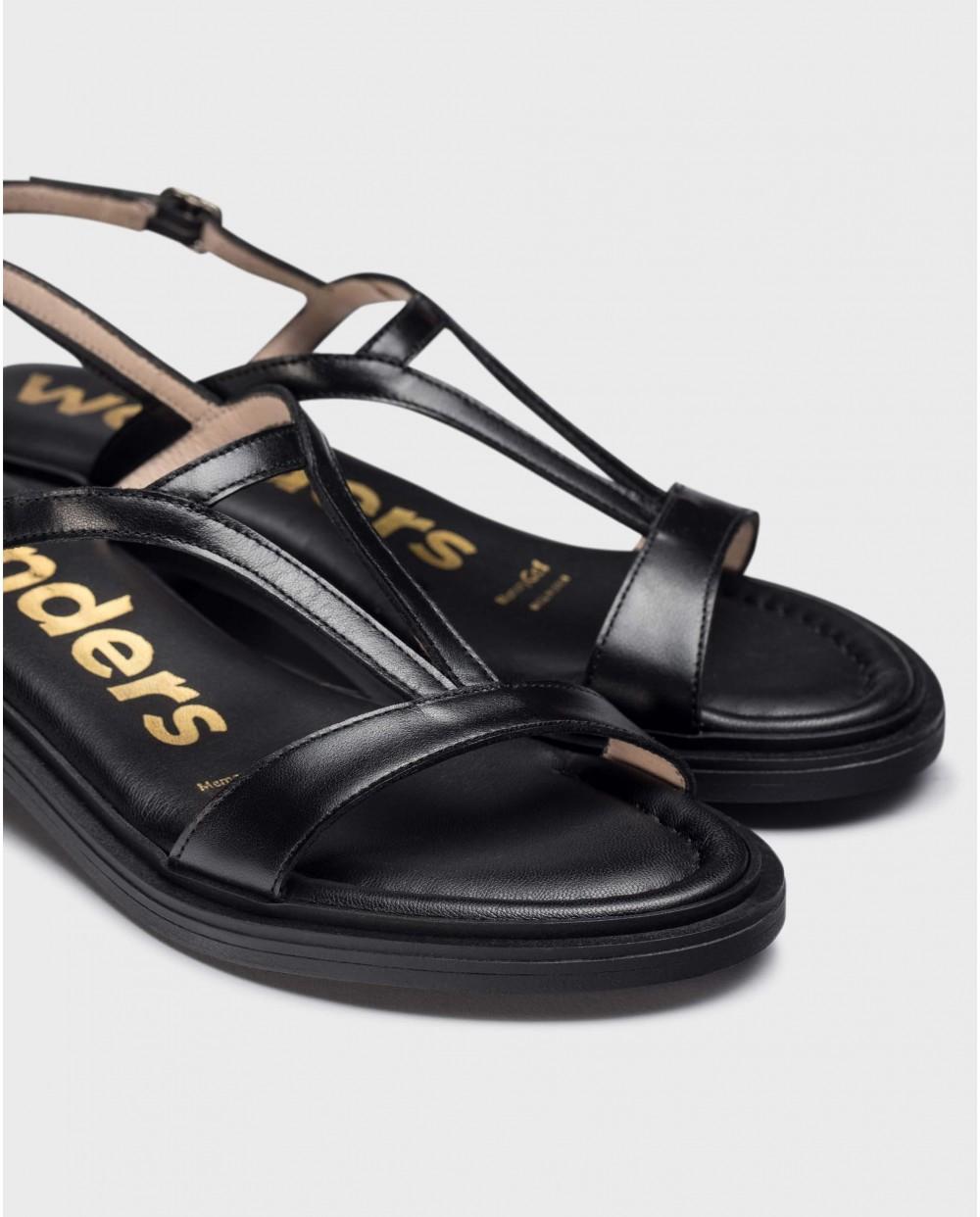 wonders Sandalias ANAHÍ Negras Rebajas baratas