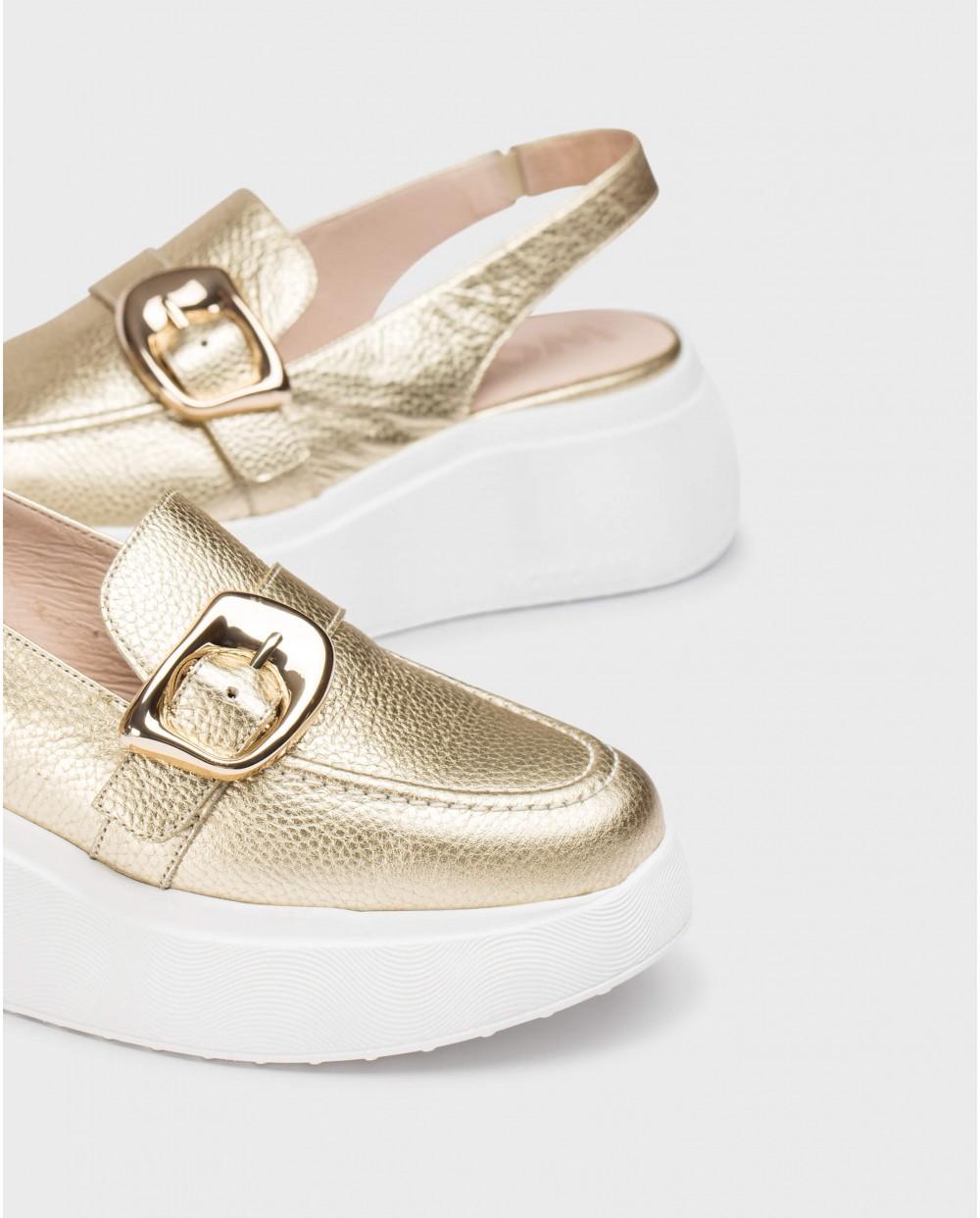 wonders Zapatos Destalonados ACALIA Oro Liquidación