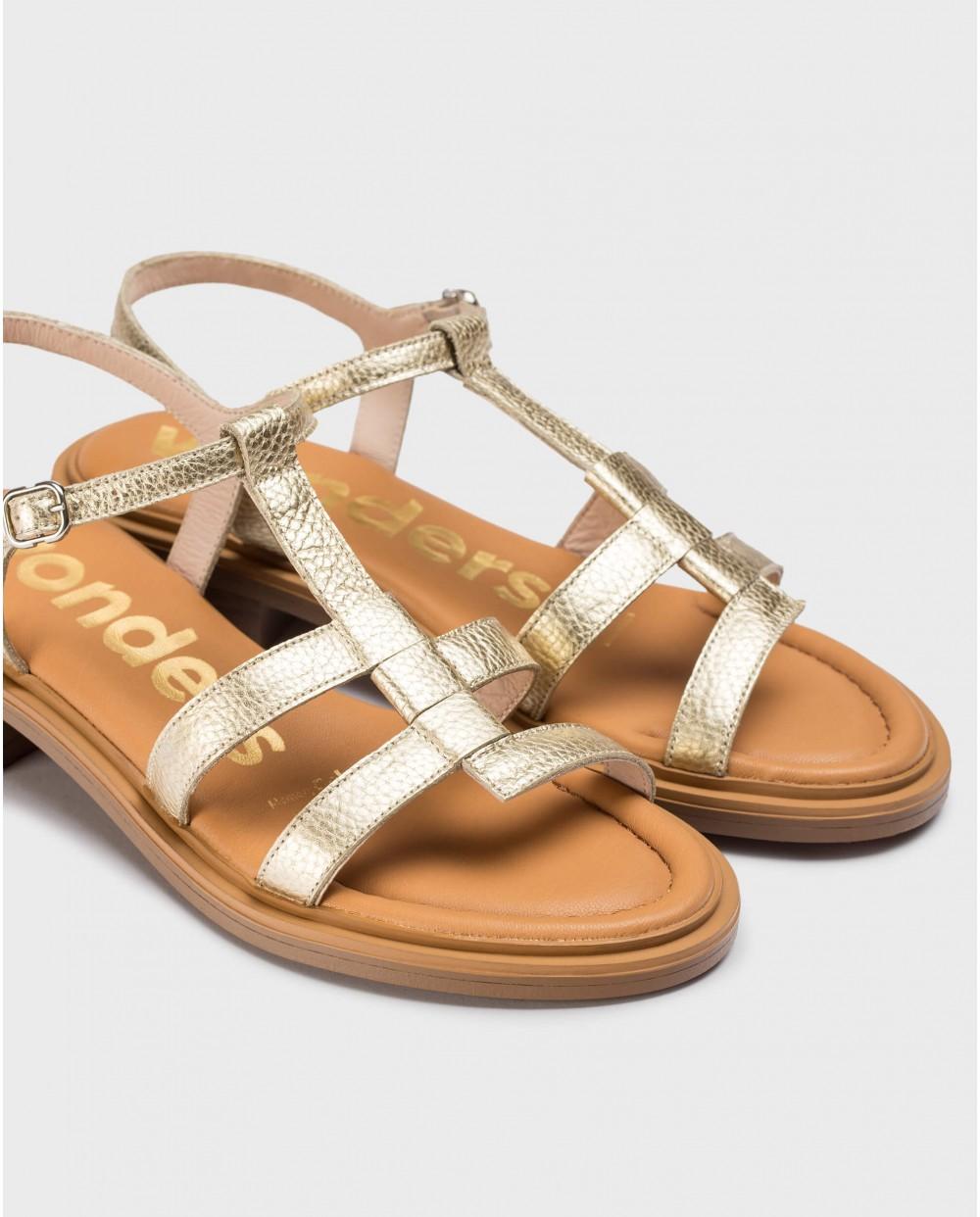 wonders Sandalias JANET Oro Superdescuento