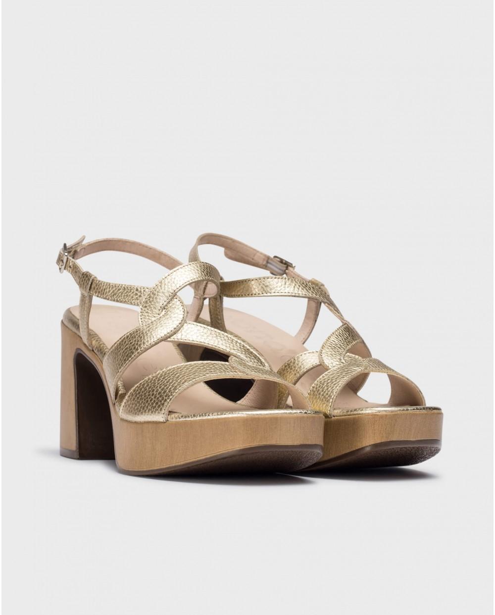 wonders Sandalias INDIRA Oro Liquidación