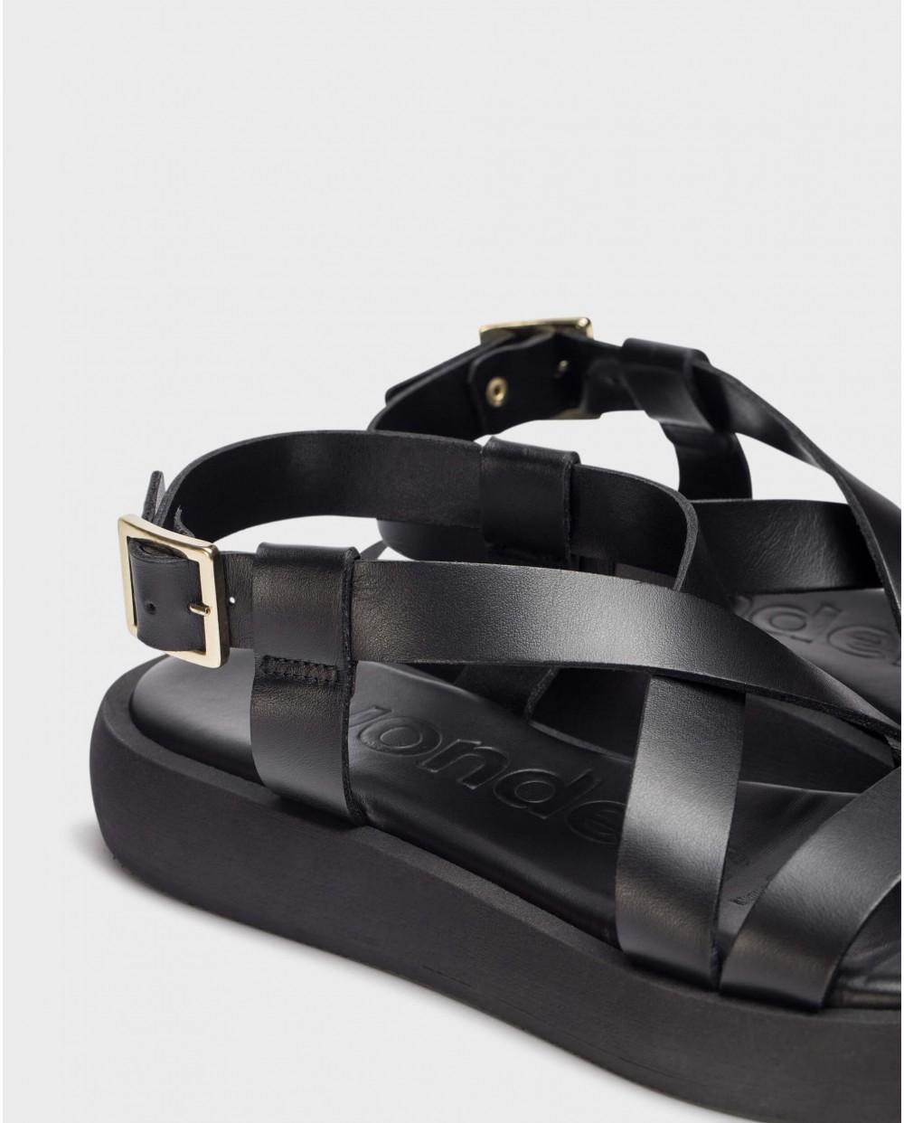 wonders Sandalias AUSTRA Negras Venta caliente