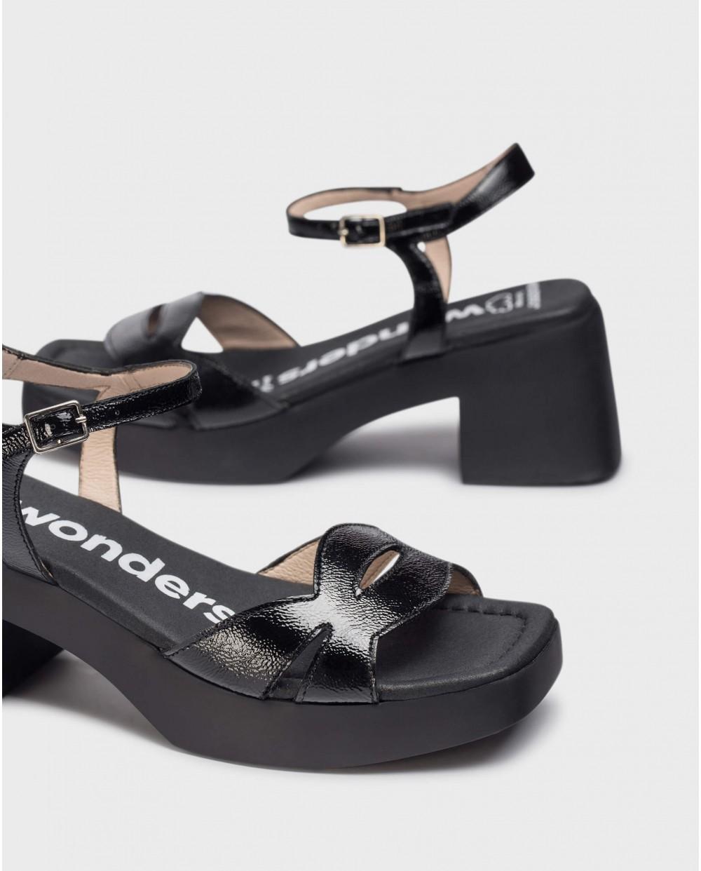wonders Sandalias HURA Negras ÚLTIMAS EDICIONES